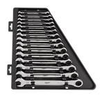 15pc Ratcheting Combination Wrench Set - Metric