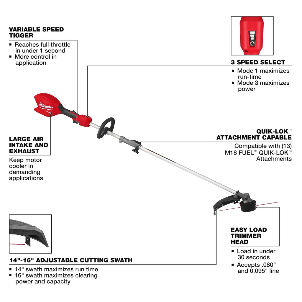 M18 FUEL™ Power Head w/ QUIK-LOK™ String Trimmer