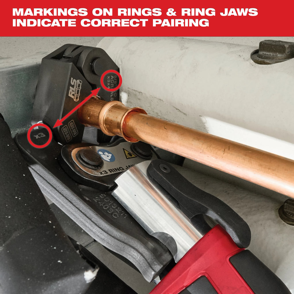 1/4" - 7/8" RLS® Pivoting Press Ring Kit for M12™ FORCE LOGIC™ Press Tool