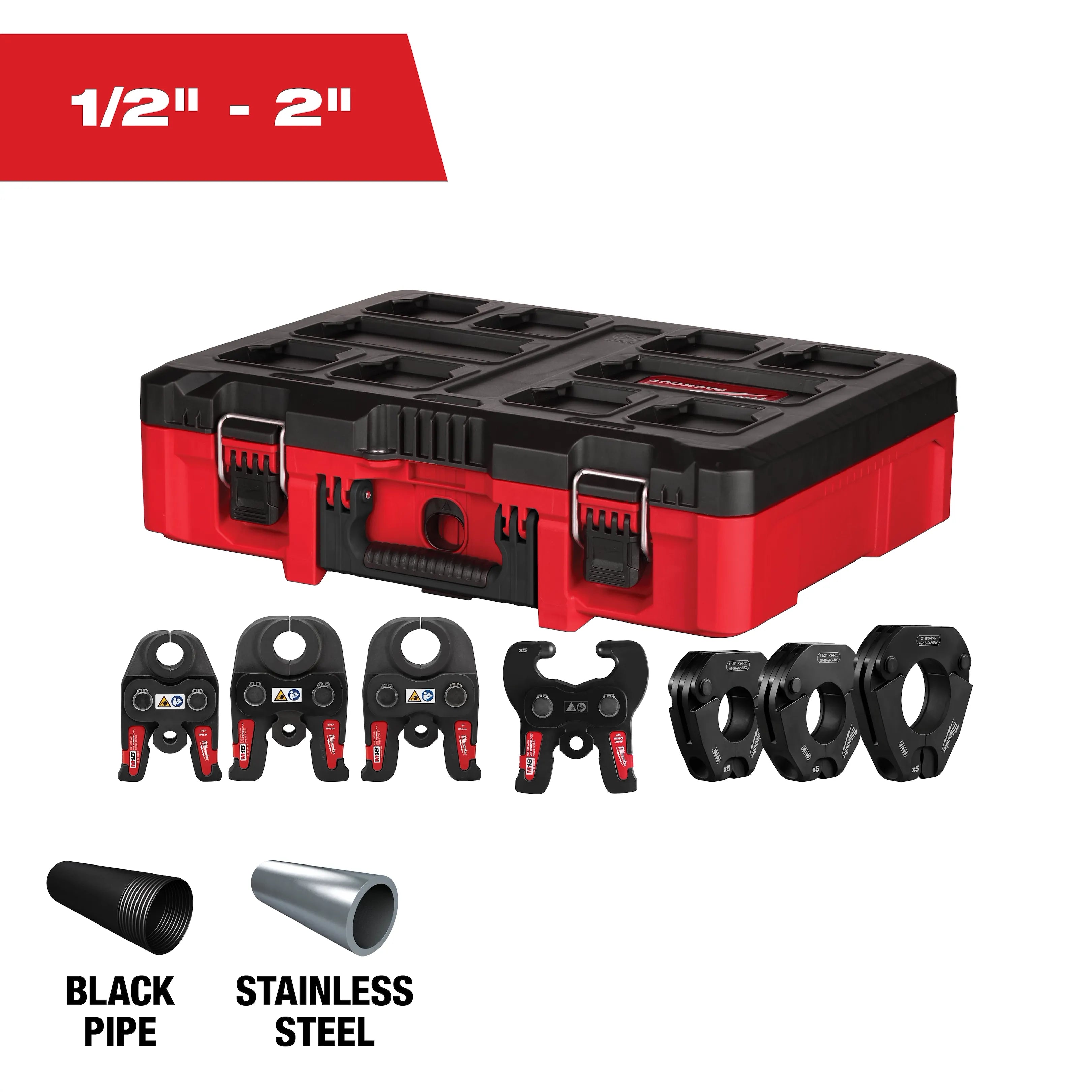 1/2" - 1" IPS-P Jaw & Pivoting Press Ring Kit for M12™ FORCE LOGIC™ Press Tool