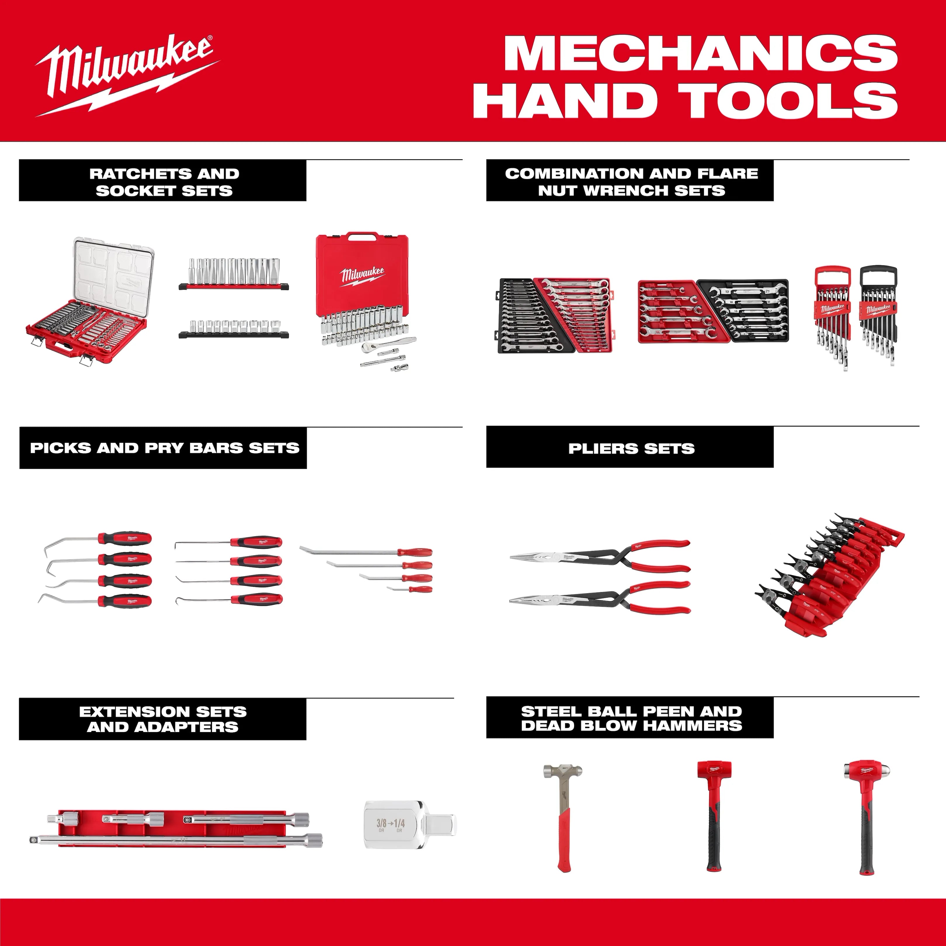 242pc. 1/4”, 3/8”, & 1/2” Drive Metric & SAE Ratchet & Socket Set with PACKOUT™ 4-Drawer Tool Box